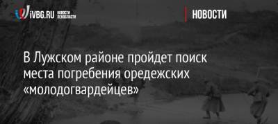В Лужском районе пройдет поиск места погребения оредежских «молодогвардейцев» - ivbg.ru - Ленинградская обл. - Санкт-Петербург