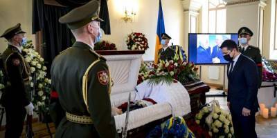 Владимир Зеленский - Петр Порошенко - Андрей Ермак - Владимир Огрызко - Владимир Литвин - Дмитрий Кулеба - В Киеве прошла церемония прощания с первым министром иностранных дел Украины Анатолием Зленко - nv.ua - Киев