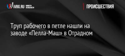 Труп рабочего в петле нашли на заводе «Пелла-Маш» в Отрадном - ivbg.ru - Москва - Ленинградская обл. - р-н Кировский