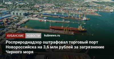 Росприроднадзор оштрафовал торговый порт Новороссийска на 3,6 млн рублей за загрязнение Черного моря - kubnews.ru - Краснодарский край - Новороссийск - Новороссийск - Черное Море