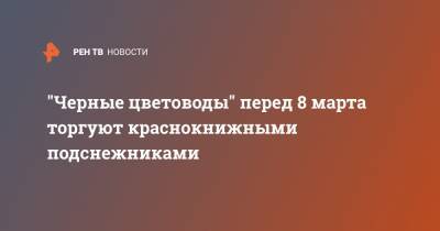 "Черные цветоводы" перед 8 марта торгуют краснокнижными подснежниками - ren.tv - Москва - Крым - Торговля
