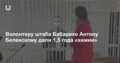 Волонтеру штаба Бабарико Антону Беленскому дали 1,5 года «химии» - news.tut.by