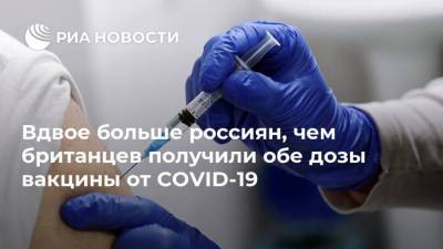 Кирилл Дмитриев - Вдвое больше россиян, чем британцев получили обе дозы вакцины от COVID-19 - ria.ru - Москва - Россия - Англия - Великобритания