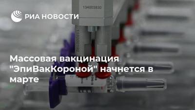 Михаил Мишустин - Ринат Максютов - Массовая вакцинация "ЭпиВакКороной" начнется в марте - ria.ru - Москва - Новосибирск