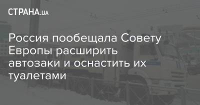 Россия пообещала Совету Европы расширить автозаки и оснастить их туалетами - strana.ua