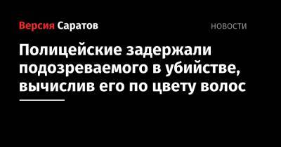 Полицейские задержали подозреваемого в убийстве, вычислив его по цвету волос - nversia.ru - Саратов