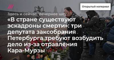 Алексей Навальный - Владимир Кара-Мурза - «В стране существуют эскадроны смерти»: три депутата заксобрания Петербурга требуют возбудить дело из-за отравления Кара-Мурзы - tvrain.ru - Санкт-Петербург