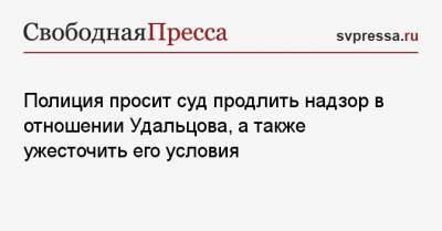 Сергей Удальцов - Полиция просит суд продлить надзор в отношении Удальцова, а также ужесточить его условия - svpressa.ru - Москва - Московская обл.