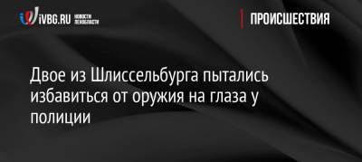 Двое из Шлиссельбурга пытались избавиться от оружия на глазах у полиции - ivbg.ru