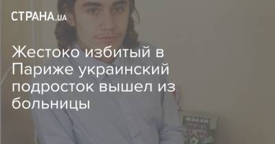 Жестоко избитый в Париже украинский подросток вышел из больницы - strana.ua - Париж