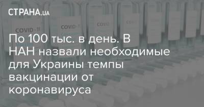 Сергей Комиссаренко - По 100 тыс. в день. В НАН назвали необходимые для Украины темпы вакцинации от коронавируса - strana.ua