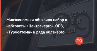 Минэкономики объявило набор в набсоветы «Центрэнерго», ОПЗ, «Турбоатома» и ряда облэнерго - thepage.ua - Одесса