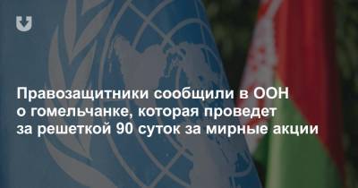 Правозащитники сообщили в ООН о гомельчанке, которая проведет за решеткой 90 суток за мирные акции - news.tut.by - Гомель - Гомельская обл.