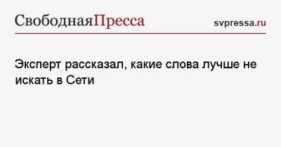 Павел Мясоедов - Эксперт рассказал, какие слова лучше не искать в Сети - svpressa.ru