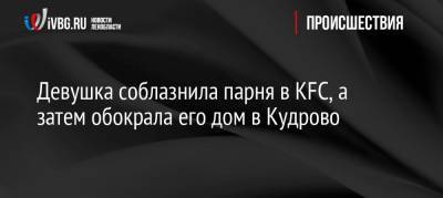 Девушка соблазнила парня в KFC, а затем обокрала его дом в Кудрово - ivbg.ru - Ленинградская обл. - Санкт-Петербург - Кудрово - р-н Всеволожский - район Гатчинский