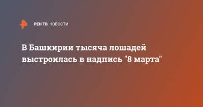 В Башкирии тысяча лошадей выстроилась в надпись "8 марта" - ren.tv - Башкирия
