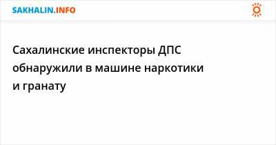 Сахалинские инспекторы ДПС обнаружили в машине наркотики и гранату - sakhalin.info - Южно-Сахалинск