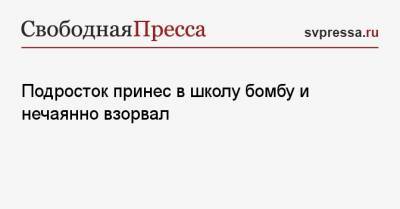 Подросток принес в школу бомбу и нечаянно взорвал - svpressa.ru - Омская обл. - шт. Мичиган