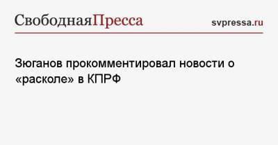 Геннадий Зюганов - Зюганов прокомментировал новости о «расколе» в КПРФ - svpressa.ru