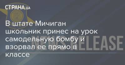 В штате Мичиган школьник принес на урок самодельную бомбу и взорвал ее прямо в классе - strana.ua - Техас - шт. Мичиган