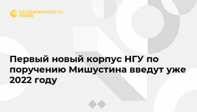 Михаил Мишустин - Андрей Травников - Первый новый корпус НГУ по поручению Мишустина введут уже 2022 году - realty.ria.ru - Новосибирск - Новосибирская обл.