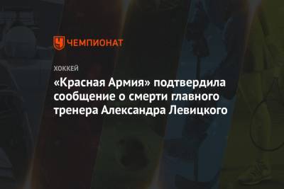 «Красная Армия» подтвердила сообщение о смерти главного тренера Александра Левицкого - championat.com