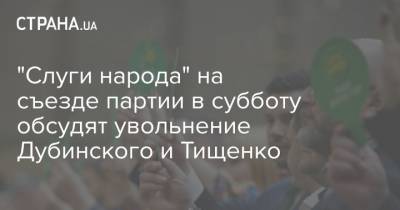 Александр Дубинский - Николай Тищенко - "Слуги народа" на съезде партии в субботу обсудят увольнение Дубинского и Тищенко - strana.ua - Киевская обл. - Запорожье