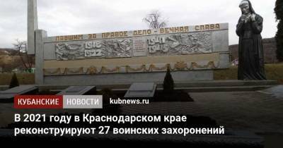 Александр Трембицкий - В 2021 году в Краснодарском крае реконструируют 27 воинских захоронений - kubnews.ru - Краснодарский край - Новороссийск - Крымск - Белореченск - Апшеронск