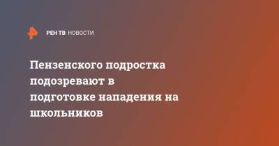 Пензенского подростка подозревают в подготовке нападения на школьников - ren.tv - Пензенская обл.