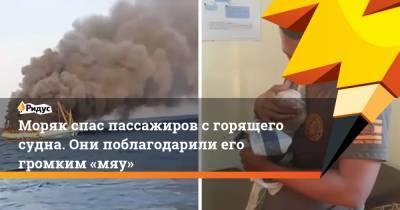 Моряк спас пассажиров с горящего судна. Они поблагодарили его громким «мяу» - ridus.ru - Таиланд