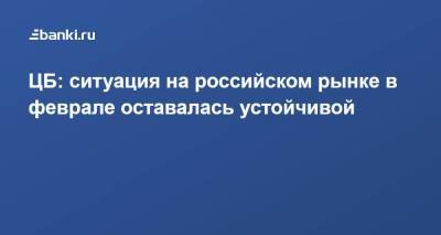 ЦБ: ситуация на российском рынке в феврале оставалась устойчивой - smartmoney.one