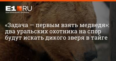 Дмитрий Панов - «Задача — первым взять медведя»: два уральских охотника на спор будут искать дикого зверя в тайге - e1.ru - Екатеринбург