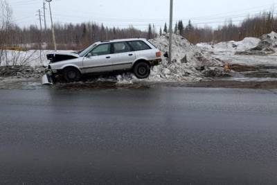 В Печоре пассажирка пострадала при опрокидывании Audi в сугроб - bnkomi.ru - респ. Коми