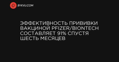 Эффективность прививки вакциной Pfizer/BioNTech составляет 91% спустя шесть месяцев - bykvu.com - Юар