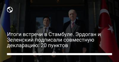 Владимир Зеленский - Тайип Эрдоган - Итоги встречи в Стамбуле. Эрдоган и Зеленский подписали совместную декларацию: 20 пунктов - liga.net - Турция - Стамбул