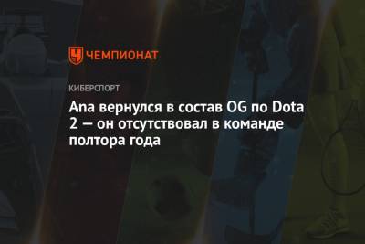 Ana вернулся в состав OG по Dota 2 — он отсутствовал в команде полтора года - championat.com
