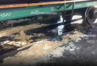 На грузовой железнодорожной станции в Выборге разлилось несколько тонн мазута - online47.ru - Выборг