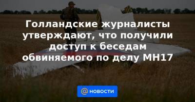 Голландские журналисты утверждают, что получили доступ к беседам обвиняемого по делу MH17 - news.mail.ru - Голландия - Куала-Лумпур - Амстердам - Донецкая обл.