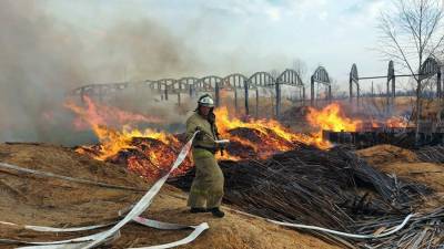 На складе отходов деревообработки в Биробиджане произошел пожар - iz.ru - Биробиджан