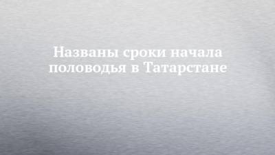 Названы сроки начала половодья в Татарстане - chelny-izvest.ru - респ. Татарстан