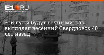 Эти лужи будут вечными: как выглядел весенний Свердловск 40 лет назад - e1.ru - Екатеринбург - Свердловская обл. - Свердловск