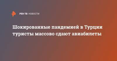 Шокированные пандемией в Турции туристы массово сдают авиабилеты - ren.tv - Турция - Стамбул