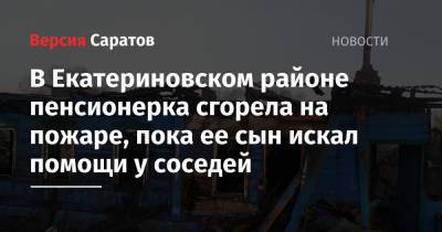 В Екатериновском районе пенсионерка сгорела на пожаре, пока ее сын искал помощи у соседей - nversia.ru - Саратовская обл.