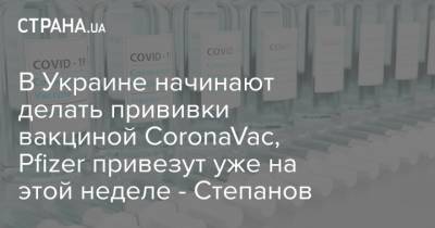 Максим Степанов - В Украине начинают делать прививки вакциной CoronaVac, Pfizer привезут уже на этой неделе - Степанов - strana.ua