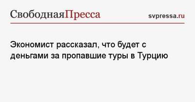 Никита Кричевский - Экономист рассказал, что будет с деньгами за пропавшие туры в Турцию - svpressa.ru - Москва - Турция