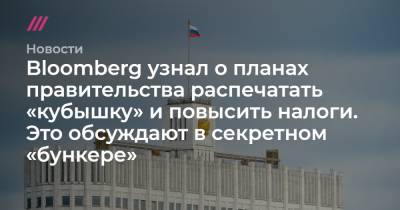 Bloomberg узнал о планах правительства распечатать «кубышку» и повысить налоги. Это обсуждают в секретном «бункере» - tvrain.ru - Москва