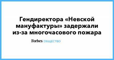 Гендиректора «Невской мануфактуры» задержали из-за многочасового пожара - forbes.ru - Санкт-Петербург