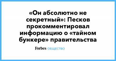 Дмитрий Песков - Михаил Мишустин - «Он абсолютно не секретный»: Песков прокомментировал информацию о «тайном бункере» правительства - forbes.ru - Москва