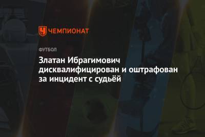 Златан Ибрагимович - Златан Ибрагимович дисквалифицирован и оштрафован за инцидент с судьёй - championat.com