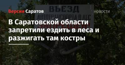 Роман Бусаргин - В Саратовской области запретили ездить в леса и разжигать там костры - nversia.ru - Саратовская обл.